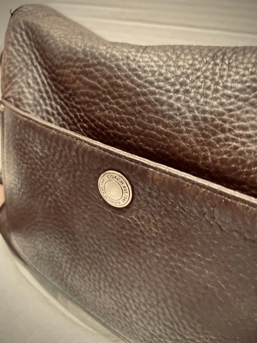 Vintage Y2K Coach 10130 Brown Chelsea Pebbled Leather Hobo Shoulder Bag Purse